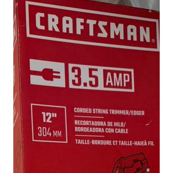 NIB - CRAFTSMAN 3.5AMP CORDED 12" STRING TRIMMER/ EDGER - FREE FAST SHIPPING - Picture 1 of 3